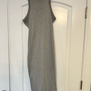 Gray Ribbed Sleeveless Dress